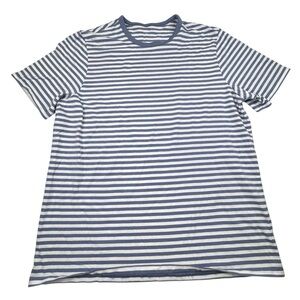 Lululemon T-Shirt Men’s Small Light Blue Stripe Organic Cotton Classic-Fit Tee